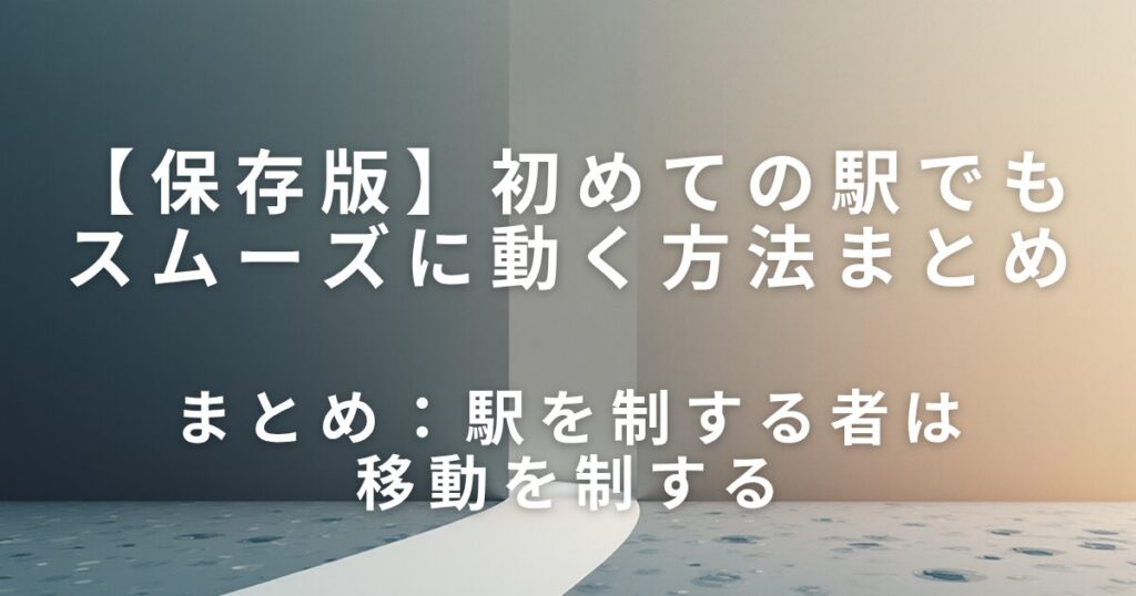 駅構内で迷わないためのコツ｜初めての駅でもスムーズに動く方法_まとめ01